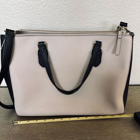 Kate Spade Black Pastel Color Block Leather Tote Shoulder Bag Purse - Picture 2 of 14